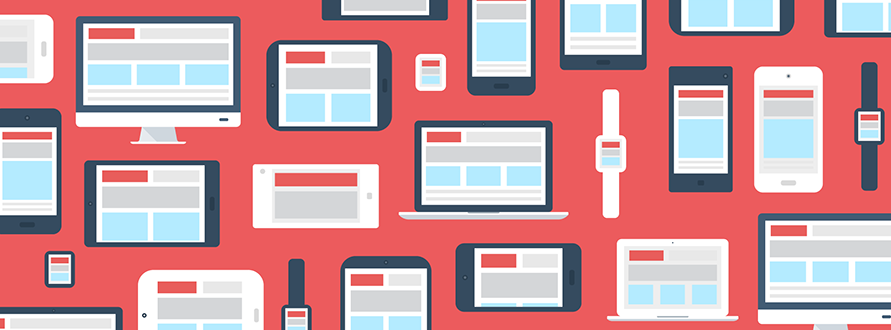 Example of responsive web design on different devices